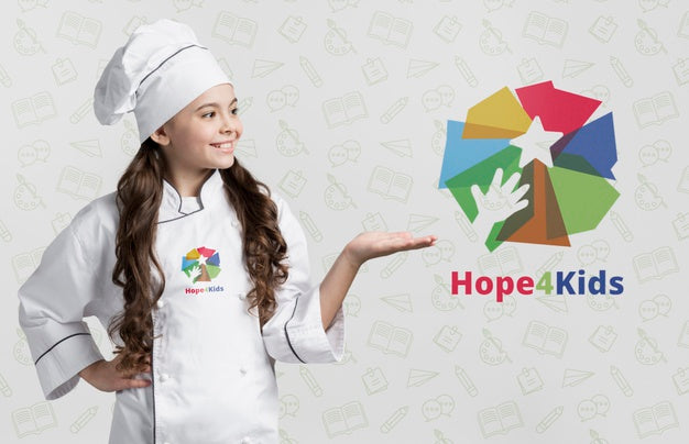 Cute Chef Presenting Mock-Up Psd