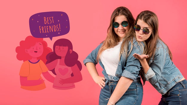 Cute Friends Matching Style For Friendship Day Psd