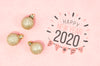 Cute Happy New Year 2020 Lettering ]N Pink Shades Psd