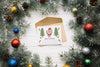 Cute Letter Mockup With Christmas Design Psd