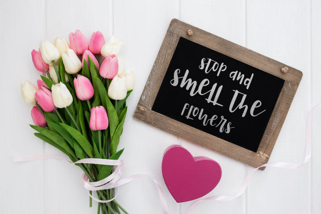 Cute Message On Blackboard Spring Concept Psd