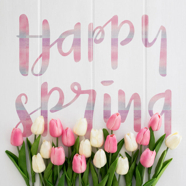 Cute Message On Wood Texture Spring Concept Mockup Psd