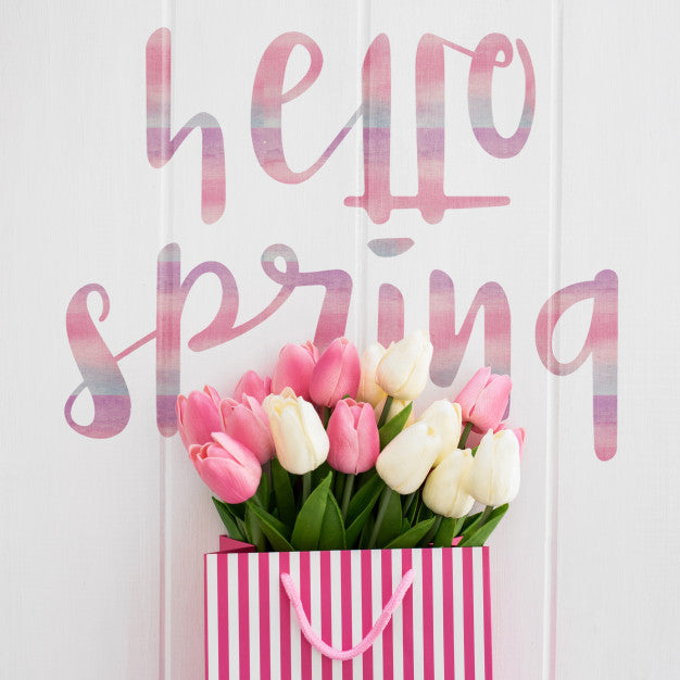 Cute Message On Wood Texture Spring Concept Psd