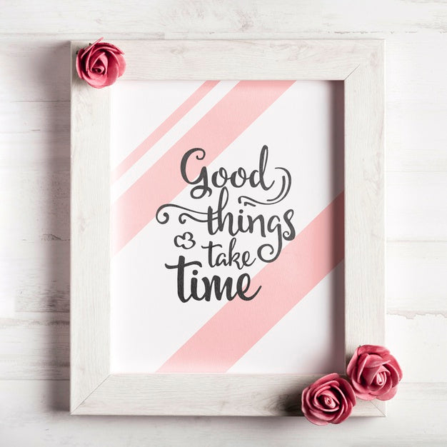 Cute Motivational Frame With Quote Psd