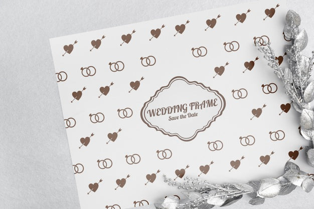 Cute Wedding Frame Invitation Psd