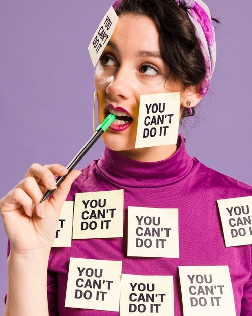 Cute Woman Biting Pen Close Up Psd