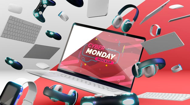 Cyber Monday Laptop Sale Mock-Up Psd