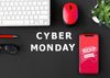 Cyber Monday Promo With Background And Phone Mock-Up Psd