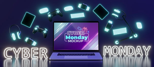 Cyber Monday Sale Arrangement Mock-Up Psd