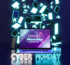 Cyber Monday Sale Assortment With New Laptop Mock-Up Psd