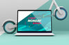 Cyber Monday Sale Composition With Laptop Mock-Up Psd
