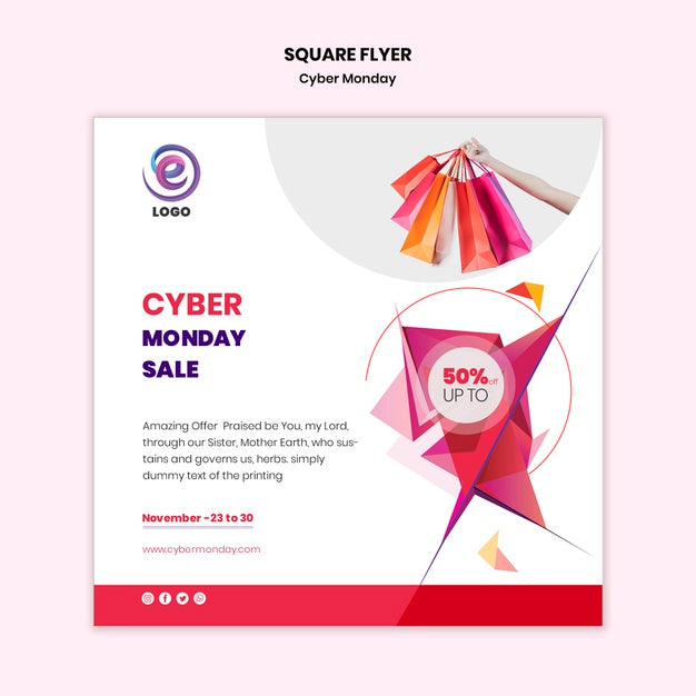 Cyber Monday Square Flyer Template Psd