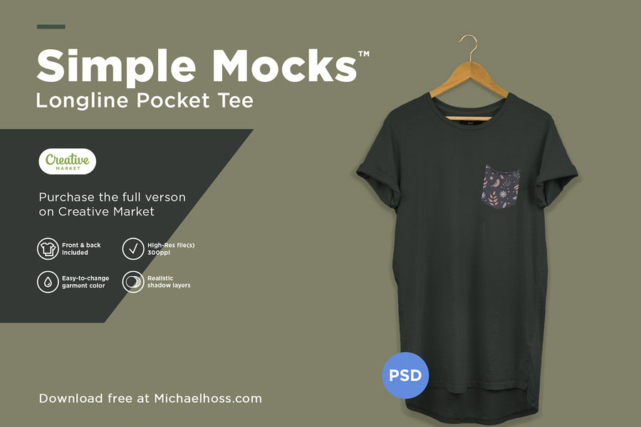 Cool Longline T-Shirt Mockup