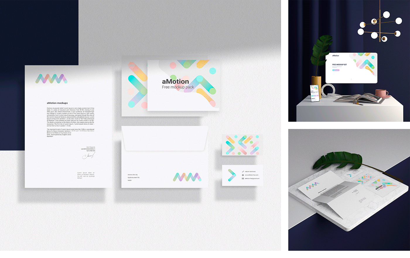 Stationery and Envelope Mockup PSD Set