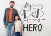 Dad And Son With Positive Message Psd