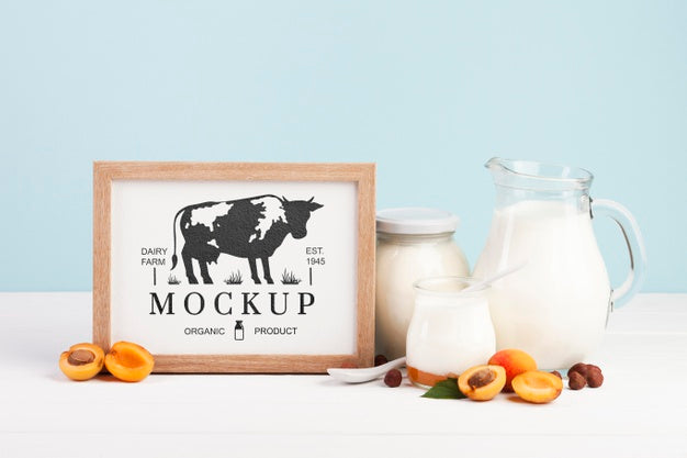 Dairy Arrangement With Frame Mock-Up Psd
