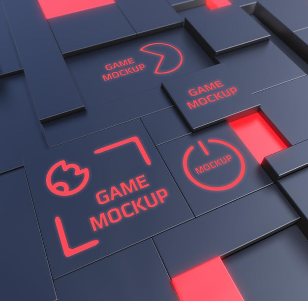 Dark Background With Neon Logo Psd