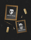 Dark Background With Skull And Mask Mock-Up Frames Psd