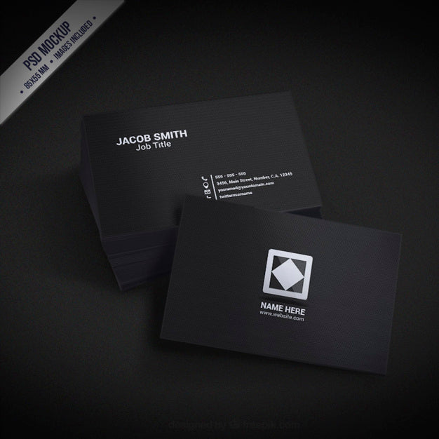 Black Business Card Mockup Set