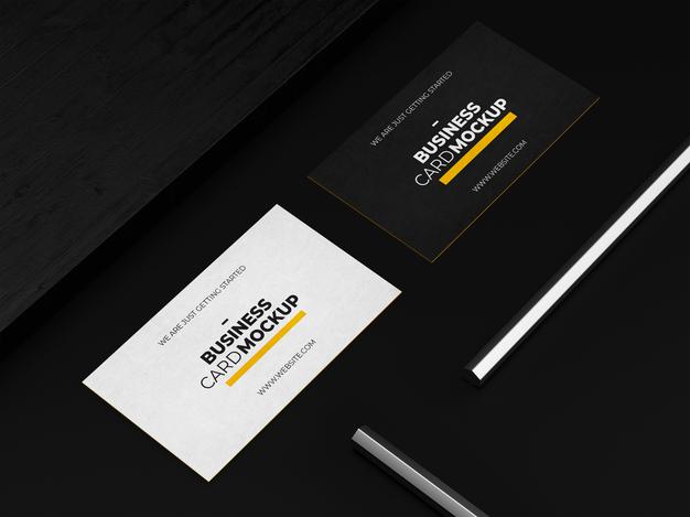 Dark Business Card Mockup Tempalte Psd