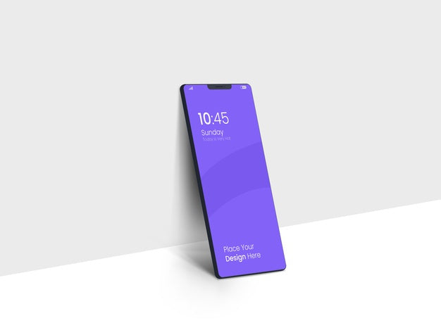 Dark Full Screen Smartphone Mockup Psd