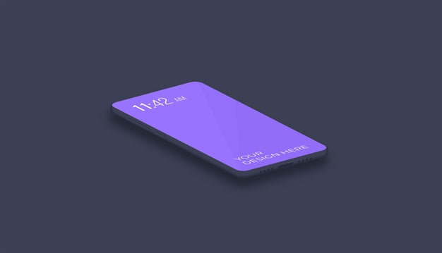 Dark Full Screen Smartphone Mockup Psd