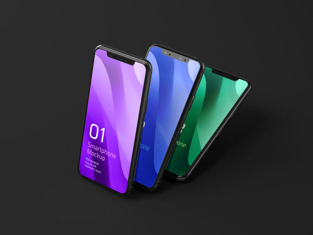 Dark Mobile Device Mockup Psd