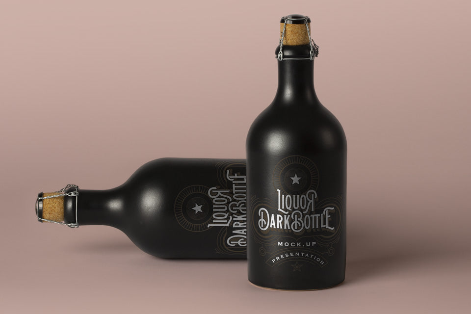Dark Psd Liquor Bottle Mockup Vol2