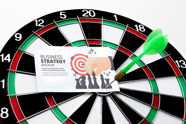 Darts Game With Arrow And Card Mock-Up Psd