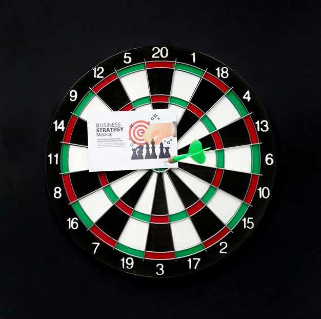 Darts Game With Card Mock-Up Psd