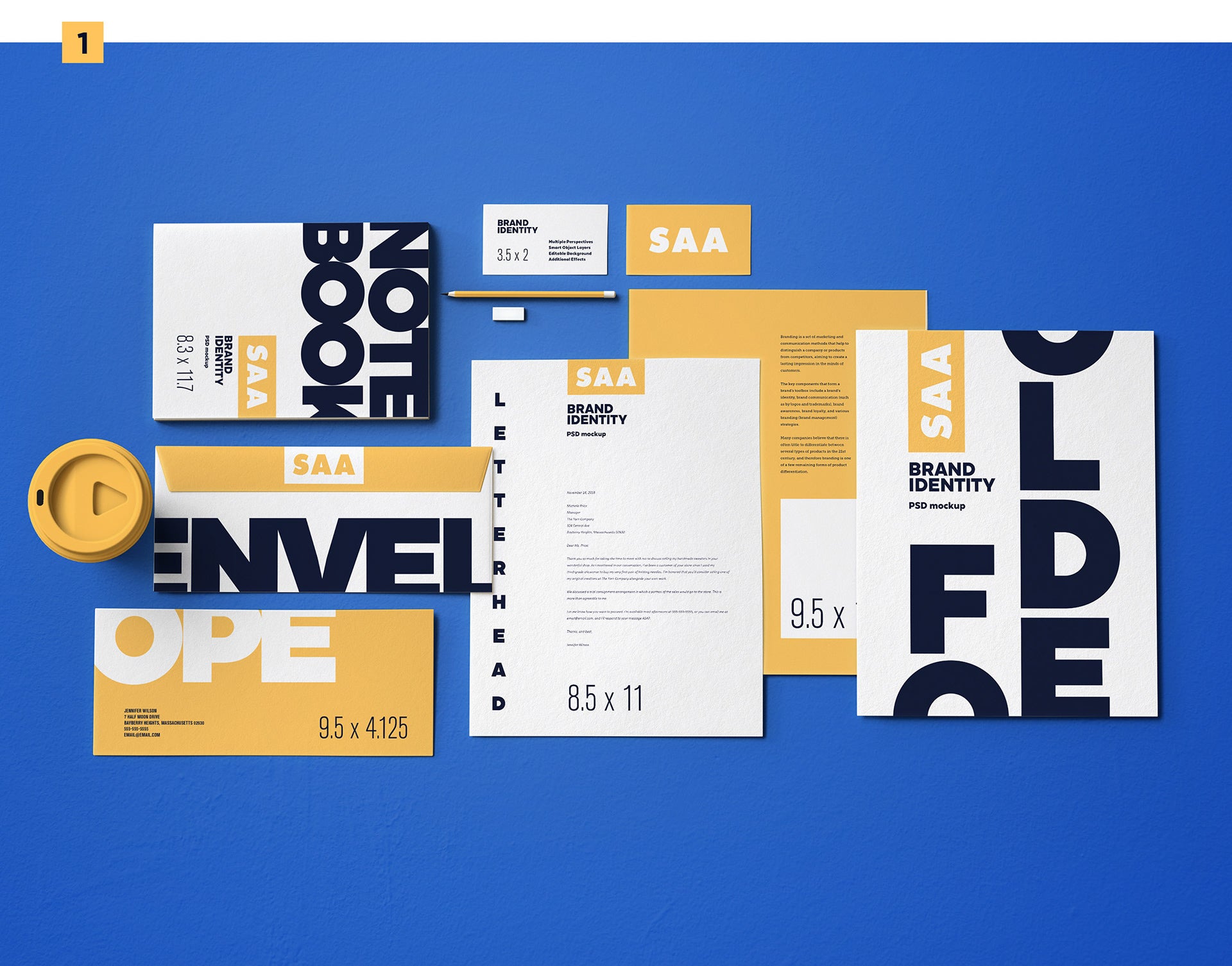 Branding Identity Design Mockup Set PSD