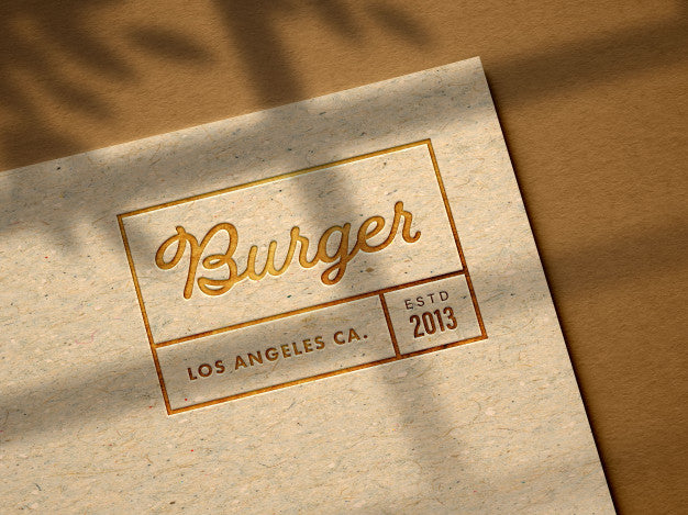 Debossed Logo Mockup On Kraft Paper Psd