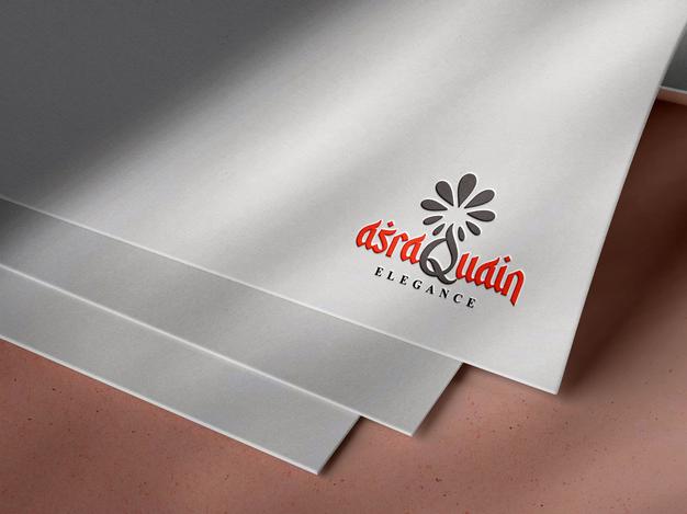 Debossed Logo Mockup On White Paper Psd