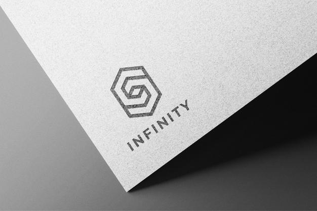 Debossed Logo Mockup On White Paper Psd