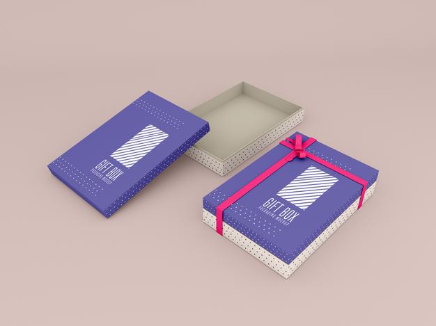 Decorated Gift Box Mockup Psd