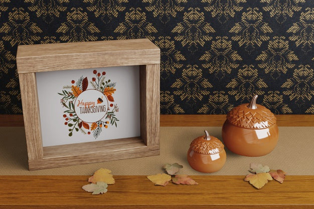 Decorations On Thanksgiving Day Mock-Up Psd