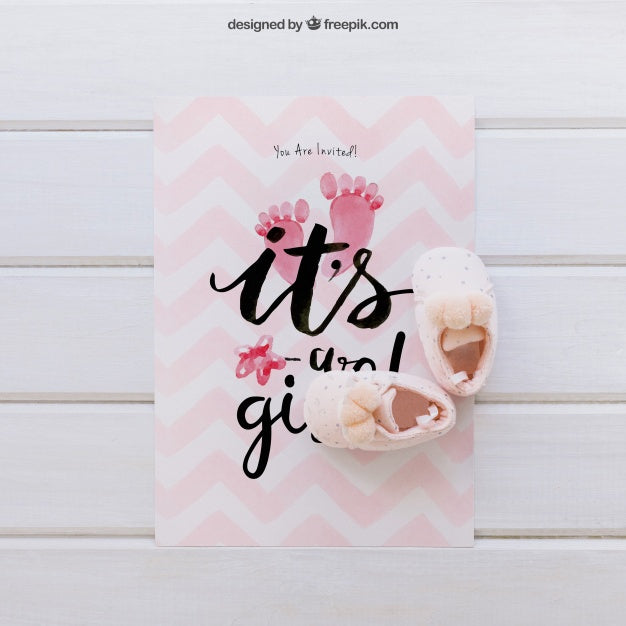 Decorative Baby Girl Mockup Psd