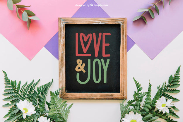 Decorative Botanical Mockup With Slate Psd