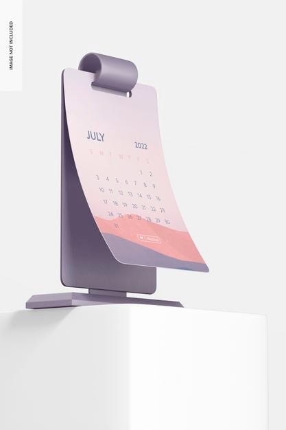 Decorative Calendar Mockup, Low Angle View Psd