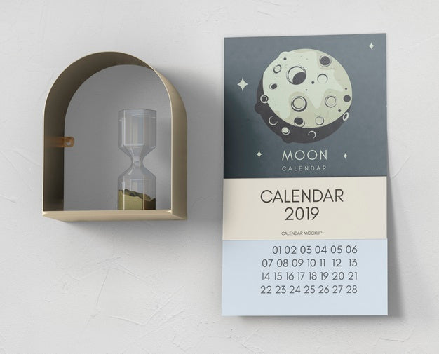 Decorative Calendar Mockup On Wall Psd
