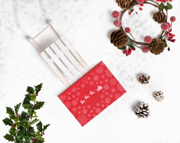 Decorative Christmas Card Mockup Psd