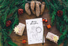 Decorative Christmas Mockup With Paper Psd