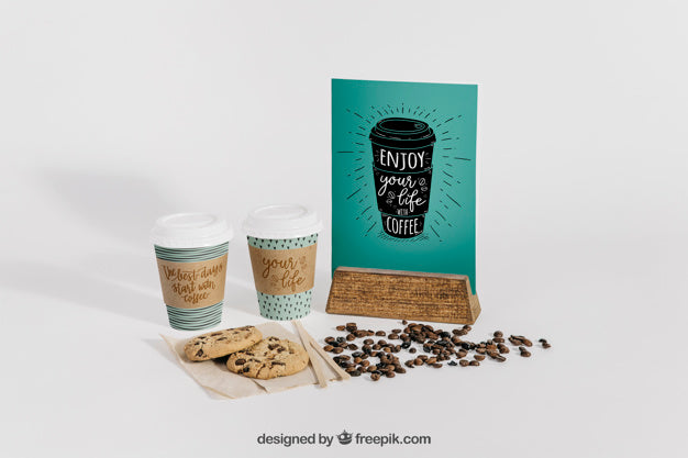 Decorative Coffee Mockup Psd
