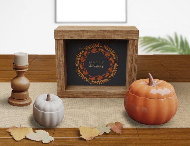 Decorative Concept On Restaurant Arrangements On Thanksgiving Day Psd