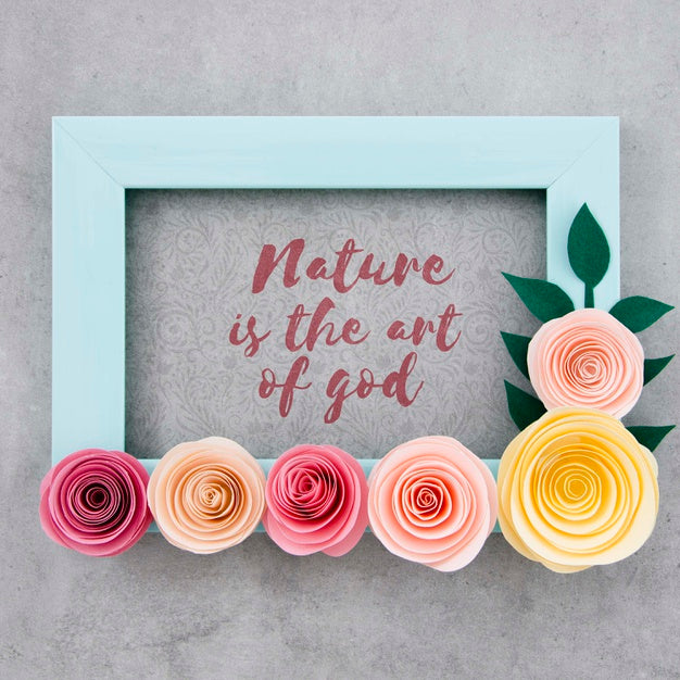 Decorative Floral Frame With Positive Quote Psd