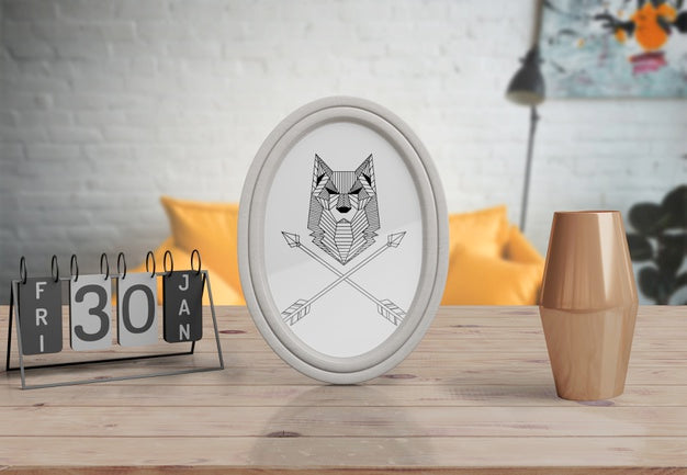 Decorative Frame Mockup On Table At Home Psd