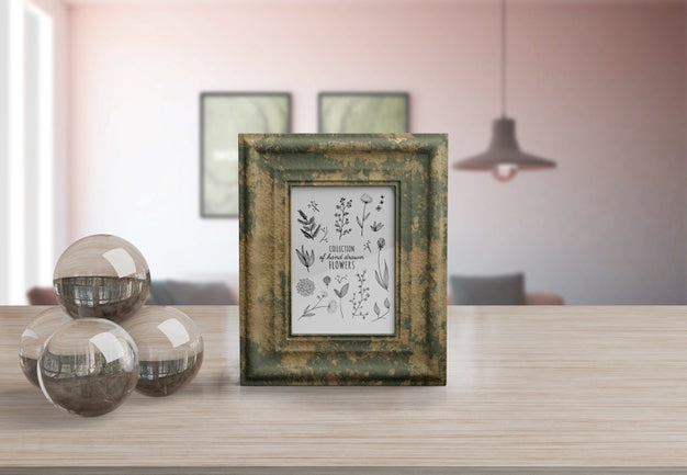 Decorative Frame Mockup On Table At Home Psd