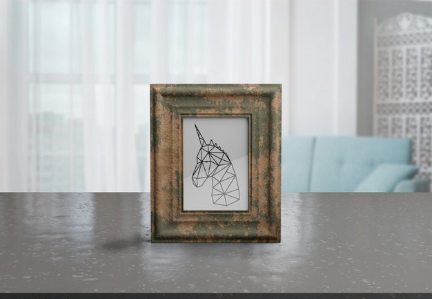 Decorative Frame Mockup On Table At Home Psd