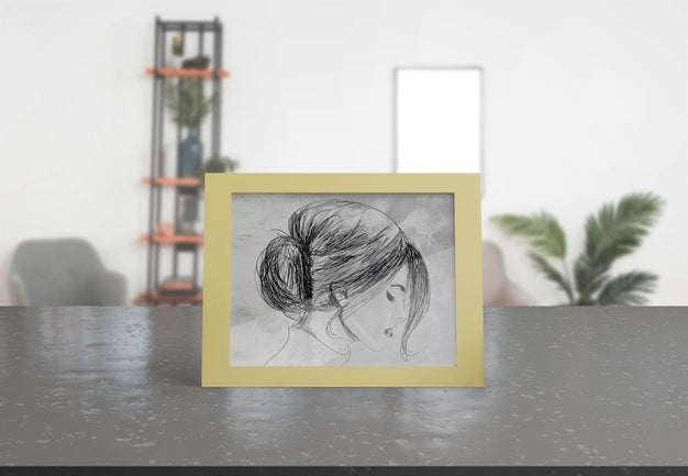 Decorative Frame Mockup On Table At Home Psd