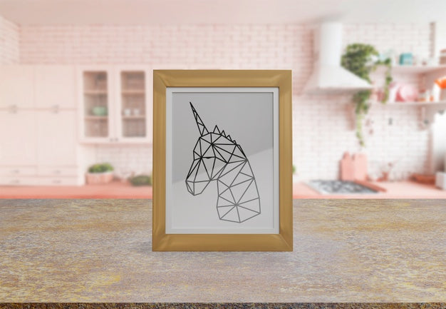 Decorative Frame Mockup On Table At Home Psd